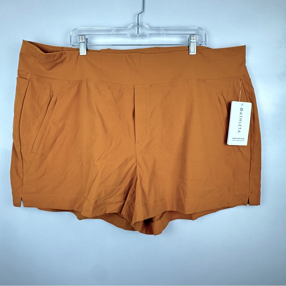 Athleta High Waist rust color shorts Womens plus size 24 NWT